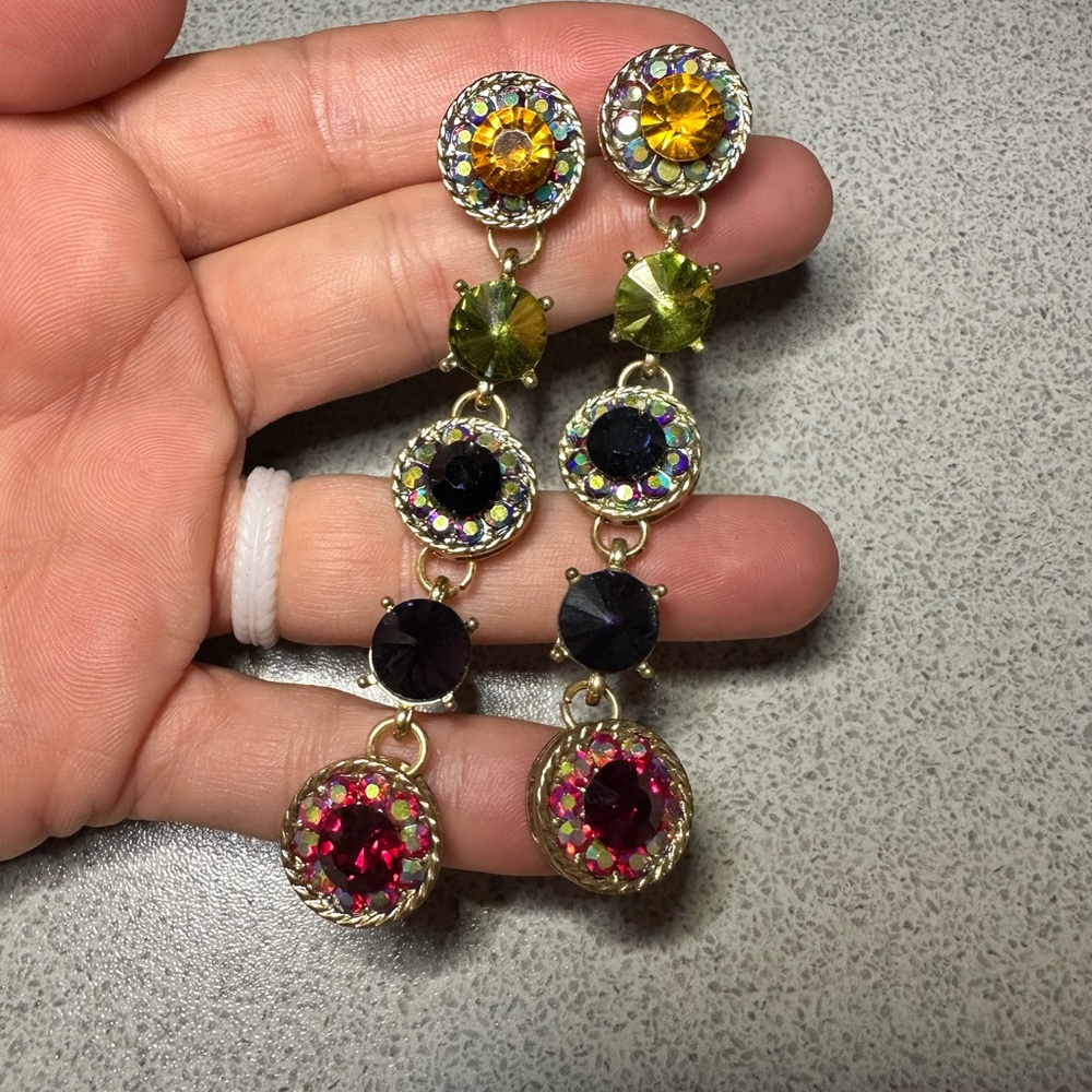 Multicolor Crystal Drop Earrings